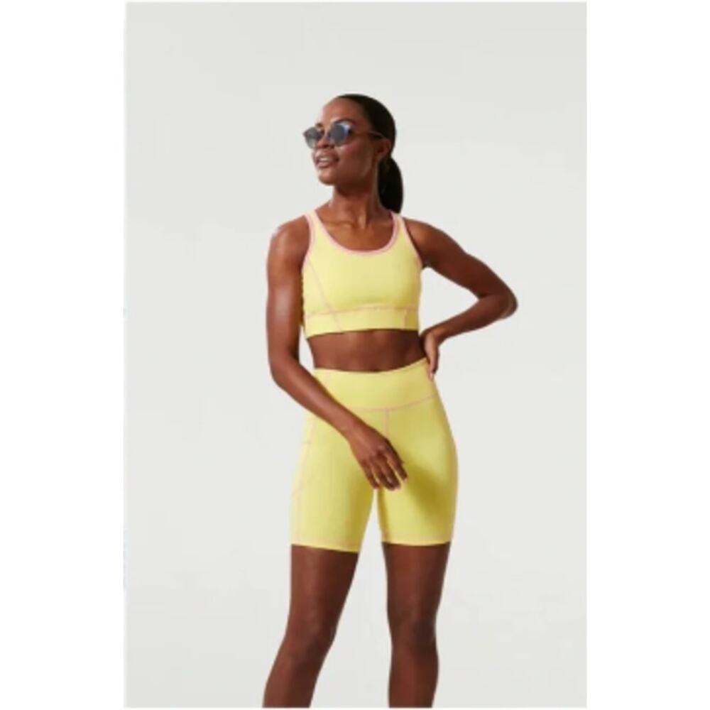 Tuckernuck Sundaze Compression Bike Shorts Medium NWT Yellow Yoga Athletic Wear - Picture 9 of 10